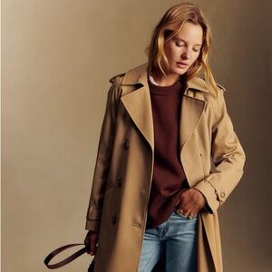 Sezane Scott Trench Coat Camel. - Size 36
